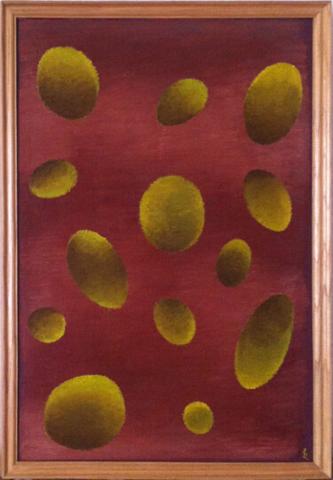 Painting titled "Composition 20" by Lia Chechelashvili, Original Artwork, Oil Mounted on Wood Stretcher frame