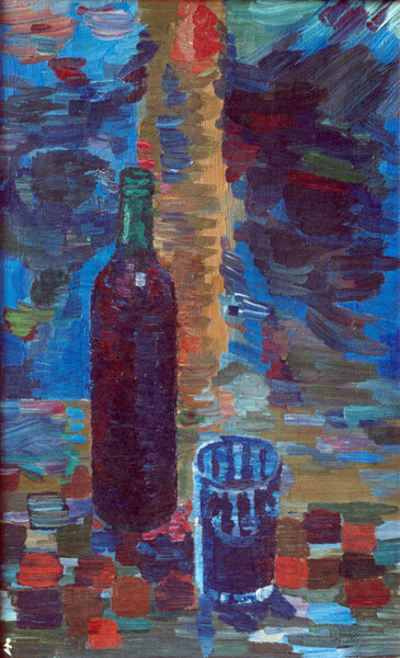 Картина под названием "Time of wine" - Lia Chechelashvili, Подлинное произведение искусства, Масло Установлен на Деревянная…