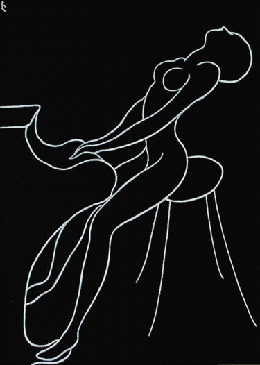 Картина под названием "Pianist-woman" - Lia Chechelashvili, Подлинное произведение искусства, Акрил