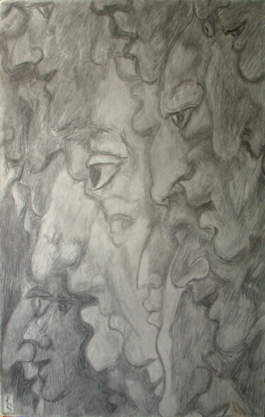 Drawing titled "Bach" by Lia Chechelashvili, Original Artwork, Pencil