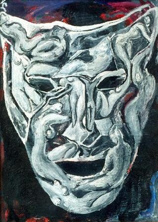 Painting titled "Casanova's mask" by Lia Chechelashvili, Original Artwork, Oil