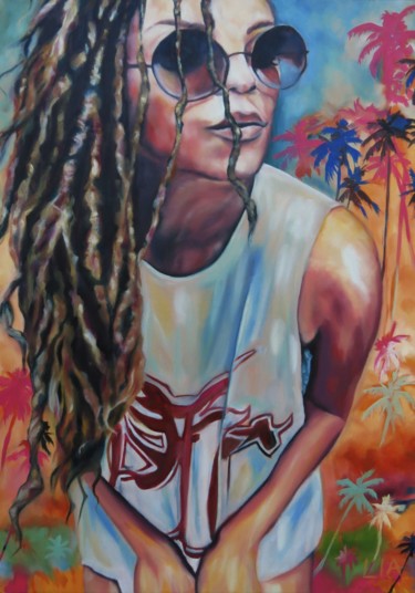 Painting titled "gurl-from-cali-high…" by Lia Foliedouce, Original Artwork