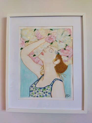 Pintura titulada "Ensueño floral" por Lia, Obra de arte original, Acuarela Montado en Cartulina