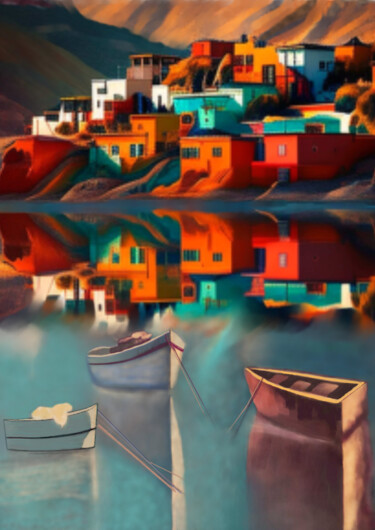 Digital Arts titled "El reflejo del agua" by Lia, Original Artwork, Digital Painting