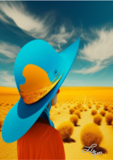 Arte digital titulada "Sombrero azul" por Lia, Obra de arte original, Imagen generada por IA