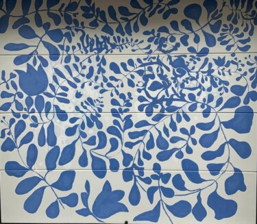 Schilderij getiteld "Mural blue" door Liaisan Musina, Origineel Kunstwerk, Acryl