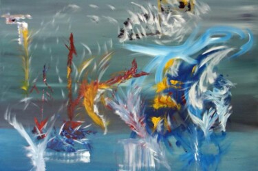 Malerei mit dem Titel "Profondeur d'océan…" von Liam G Déziel, Original-Kunstwerk, Öl
