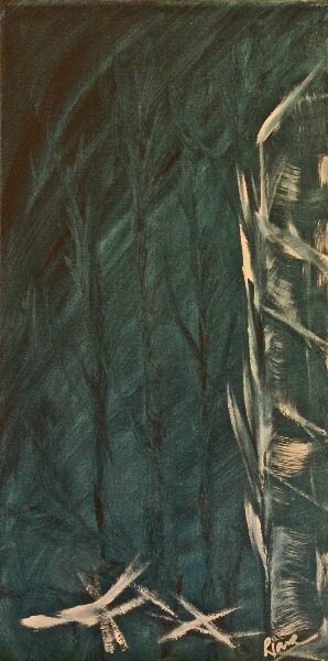 Painting titled "Forêt hivernale / 70" by Liam G Déziel, Original Artwork, Oil