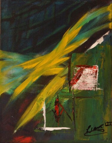 Painting titled "Jaune / 73" by Liam G Déziel, Original Artwork, Oil