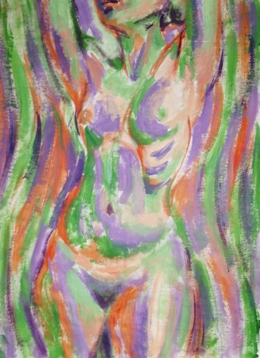 Painting titled "Fauvist Nude 2." by Liam Ryan, Original Artwork, Acrylic