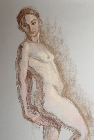 Desenho intitulada "Gabriella." por Liam Ryan, Obras de arte originais, Conté