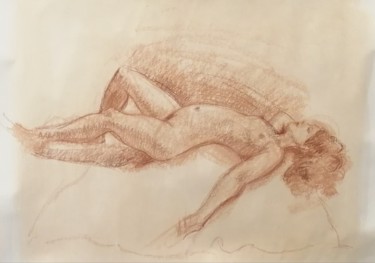 Drawing titled "Young Woman Reclini…" by Liam Ryan, Original Artwork, Pastel