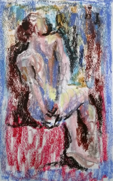 Malerei mit dem Titel "Fauvist Nude 16." von Liam Ryan, Original-Kunstwerk, Acryl