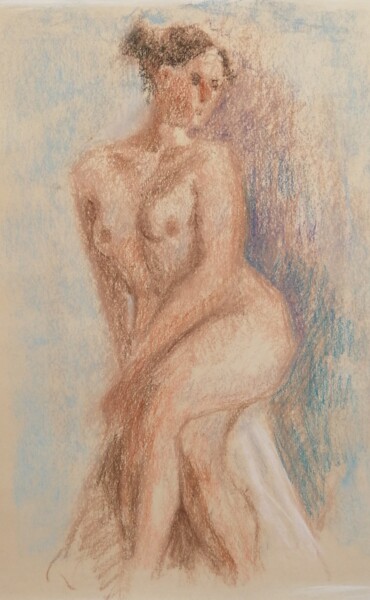Dessin intitulée "Female Figure In Pa…" par Liam Ryan, Œuvre d'art originale, Pastel