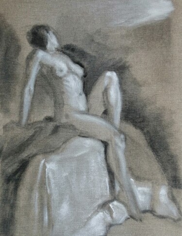 Painting titled "Female Figure In Wa…" by Liam Ryan, Original Artwork, Acrylic
