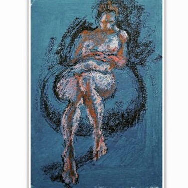Рисунок под названием "Female Figure In Oi…" - Liam Ryan, Подлинное произведение искусства, Пастель