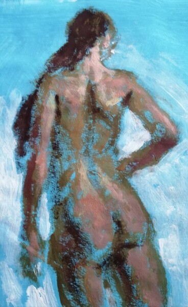 Pintura intitulada "Female Nude On Summ…" por Liam Ryan, Obras de arte originais, Acrílico
