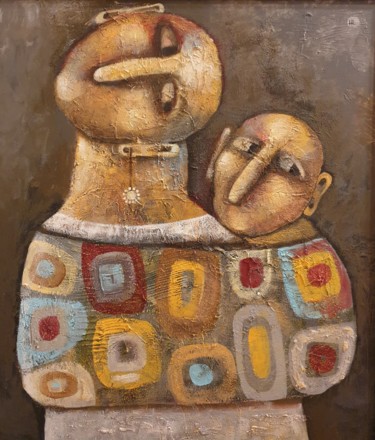 Картина под названием "Spiritual connectio…" - Liana Asatryan, Подлинное произведение искусства, Акрил Установлен на Деревян…