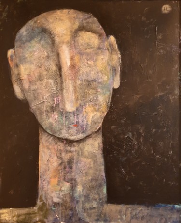 Painting titled "The stranger (40x30…" by Liana Asatryan, Original Artwork, Acrylic Mounted on Wood Stretcher frame