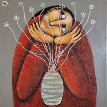 Картина под названием "Thoughts" - Liana Asatryan, Подлинное произведение искусства, Масло Установлен на Деревянная рама для…
