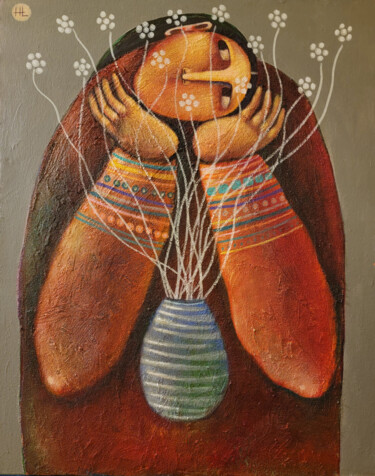 Malarstwo zatytułowany „SOULFUL SOLITUDE” autorstwa Liana Asatryan, Oryginalna praca, Olej Zamontowany na Karton
