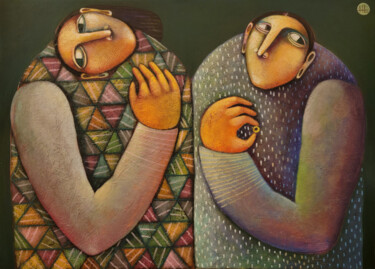 Peinture intitulée "UNION OF SOULS" par Liana Asatryan, Œuvre d'art originale, Huile Monté sur Châssis en bois