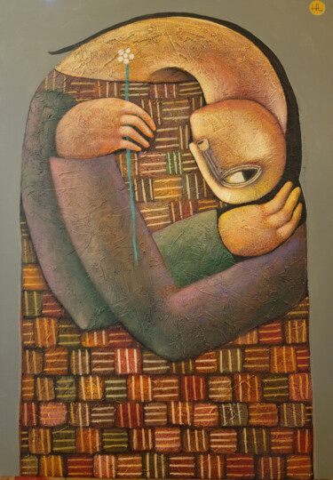 Malerei mit dem Titel "SOLACE IN STORIES" von Liana Asatryan, Original-Kunstwerk, Öl Auf Keilrahmen aus Holz montiert