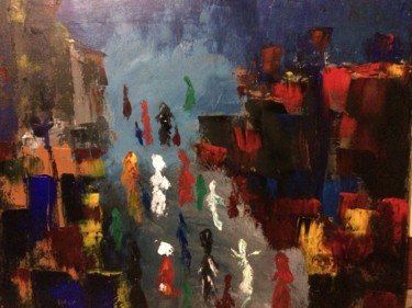 Painting titled "EXODE DE BABEL" by Liana Branzas, Original Artwork, Acrylic