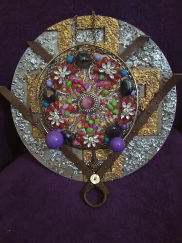 Κολάζ με τίτλο "Цветочные часы" από Liana Naumenko, Αυθεντικά έργα τέχνης, Κολάζ