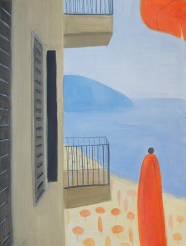 Картина под названием "Balconies and seavi…" - Liana Esakia, Подлинное произведение искусства, Акрил