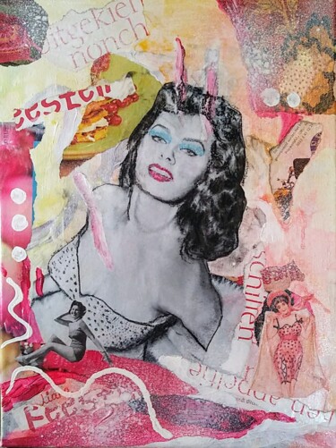 Digitale Kunst getiteld "Sophia Loren" door Liana Romeijn, Origineel Kunstwerk, Acryl