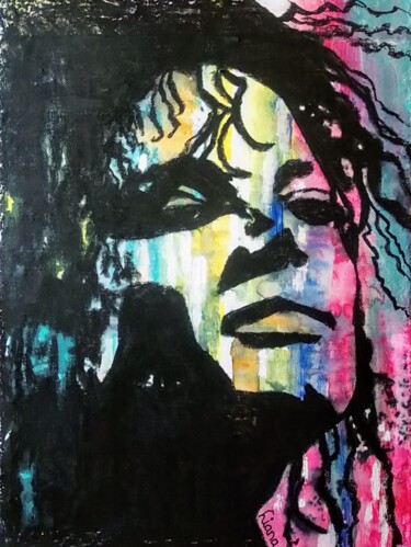 Arts numériques intitulée "Michael Jackson" par Liana Romeijn, Œuvre d'art originale, Acrylique