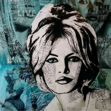 Digitale Kunst getiteld "Brigitte Bardot" door Liana Romeijn, Origineel Kunstwerk, Acryl