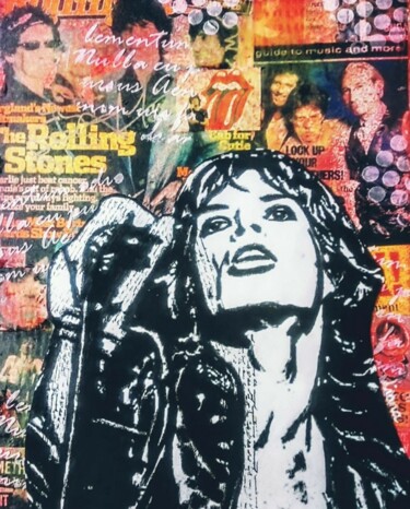 Arts numériques intitulée "Mick Jagger" par Liana Romeijn, Œuvre d'art originale, Acrylique