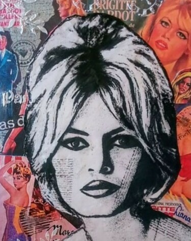 Grafika cyfrowa / sztuka generowana cyfrowo zatytułowany „Brigitte Bardot pai…” autorstwa Liana Romeijn, Oryginalna praca, A…