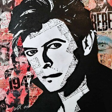 Digital Arts titled "David Bowie in mixe…" by Liana Romeijn, Original Artwork, Acrylic