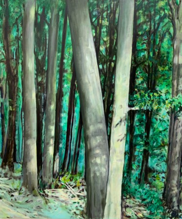 Peinture intitulée "Waldlandschaft Mutt…" par Liane Lonken, Œuvre d'art originale, Huile Monté sur Châssis en bois
