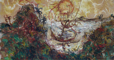 Painting titled "Boat" by Lia Nursalim, Original Artwork, Oil