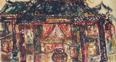Painting titled "Temple" by Lia Nursalim, Original Artwork, Oil