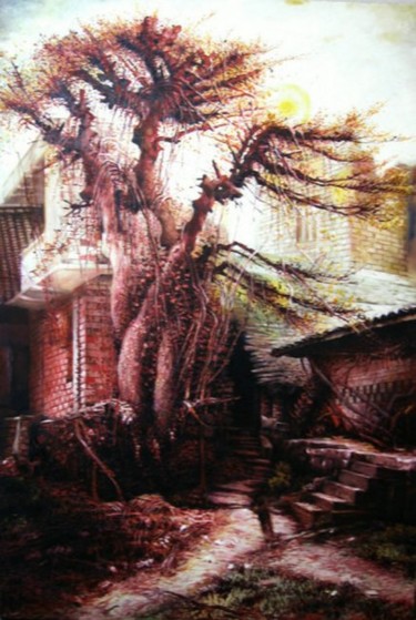 图画 标题为“只剩老枯树” 由山外山人, 原创艺术品