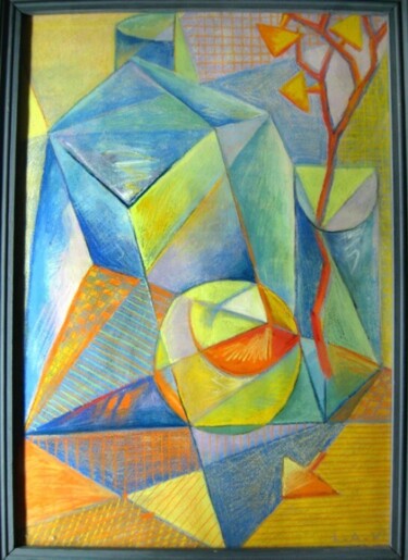 Картина под названием "Кубистический натюр…" - Liap-In-Art, Подлинное произведение искусства, Масло