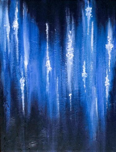 Картина под названием "Ice rain." - Liatriz, Подлинное произведение искусства, Акрил Установлен на Деревянная рама для носил…