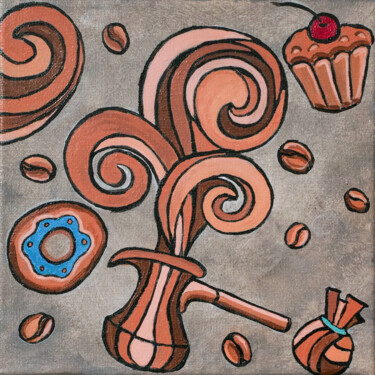 Peinture intitulée "Coffee Etude" par Liatriz, Œuvre d'art originale, Acrylique Monté sur Châssis en bois