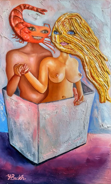 Painting titled "Pad Thai" by Yulia Bukharovskaya, Original Artwork, Oil