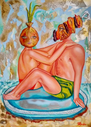 Schilderij getiteld "Russian Love" door Yulia Bukharovskaya, Origineel Kunstwerk, Olie