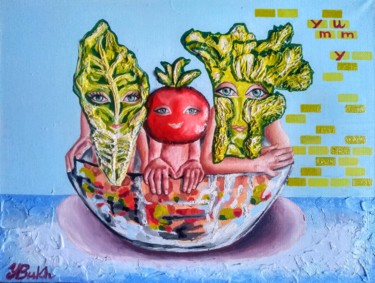 Pittura intitolato "The Vitamins" da Yulia Bukharovskaya, Opera d'arte originale, Olio