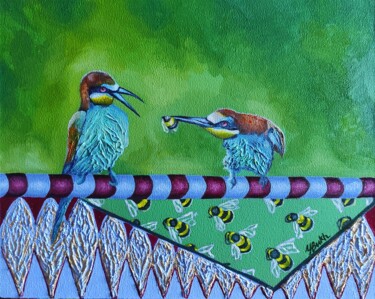 Just feed me Pintura intitulada "Just feed me" por Yuliya Liber, Obras de arte originais, Óleo Montado em Maca de lona