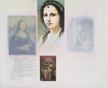 Malerei mit dem Titel "Goethe, 3 Ritratti…" von Angelo Liberati, Original-Kunstwerk, Acryl Auf artwork_cat. montiert