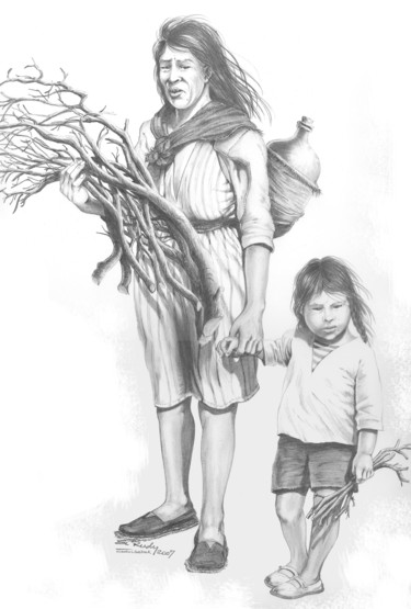 Dessin intitulée "Marginalidad.jpg" par El Rudy, Œuvre d'art originale, Crayon