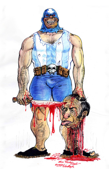 Dibujo titulada "Cazador" por El Rudy, Obra de arte original